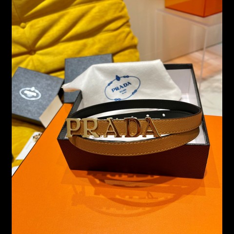 prad* 로고 레더 벨트 1.5cm