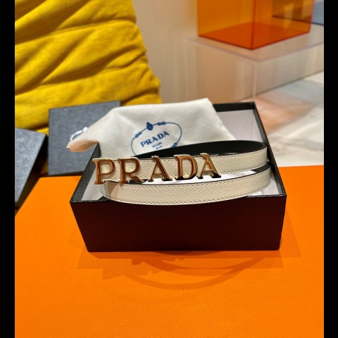 prad* 로고 레더 벨트 1.5cm