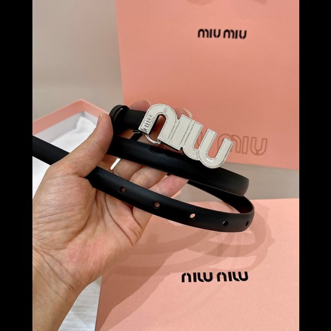 miu mi* 레터링 레더 벨트