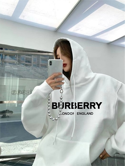 burber*y 로고 코튼 후디